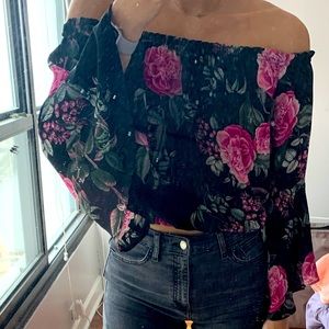 Charlotte Russe Off-the-Shoulder long sleeve